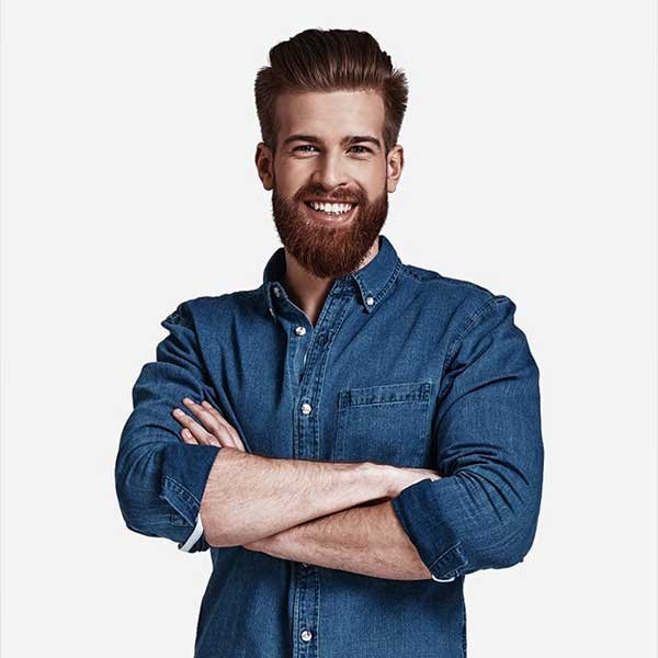 Dark blue classic long sleeves shirt